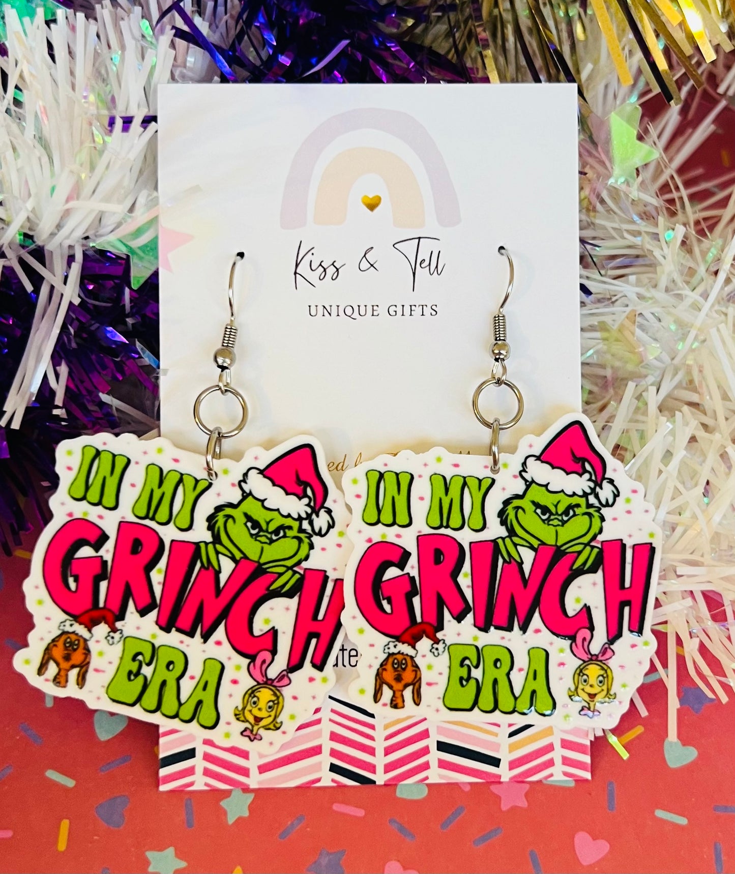 "In My Grinch Era" Dangle Earrings