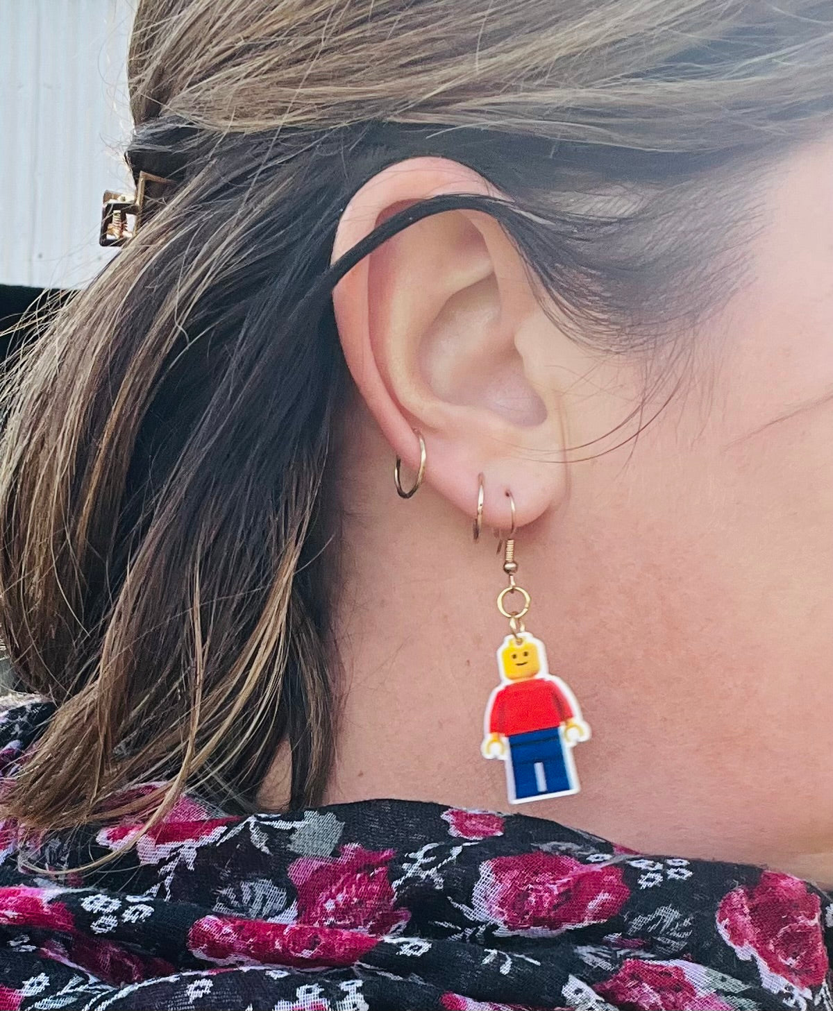 Lego Man (Flat) Dangle Earrings