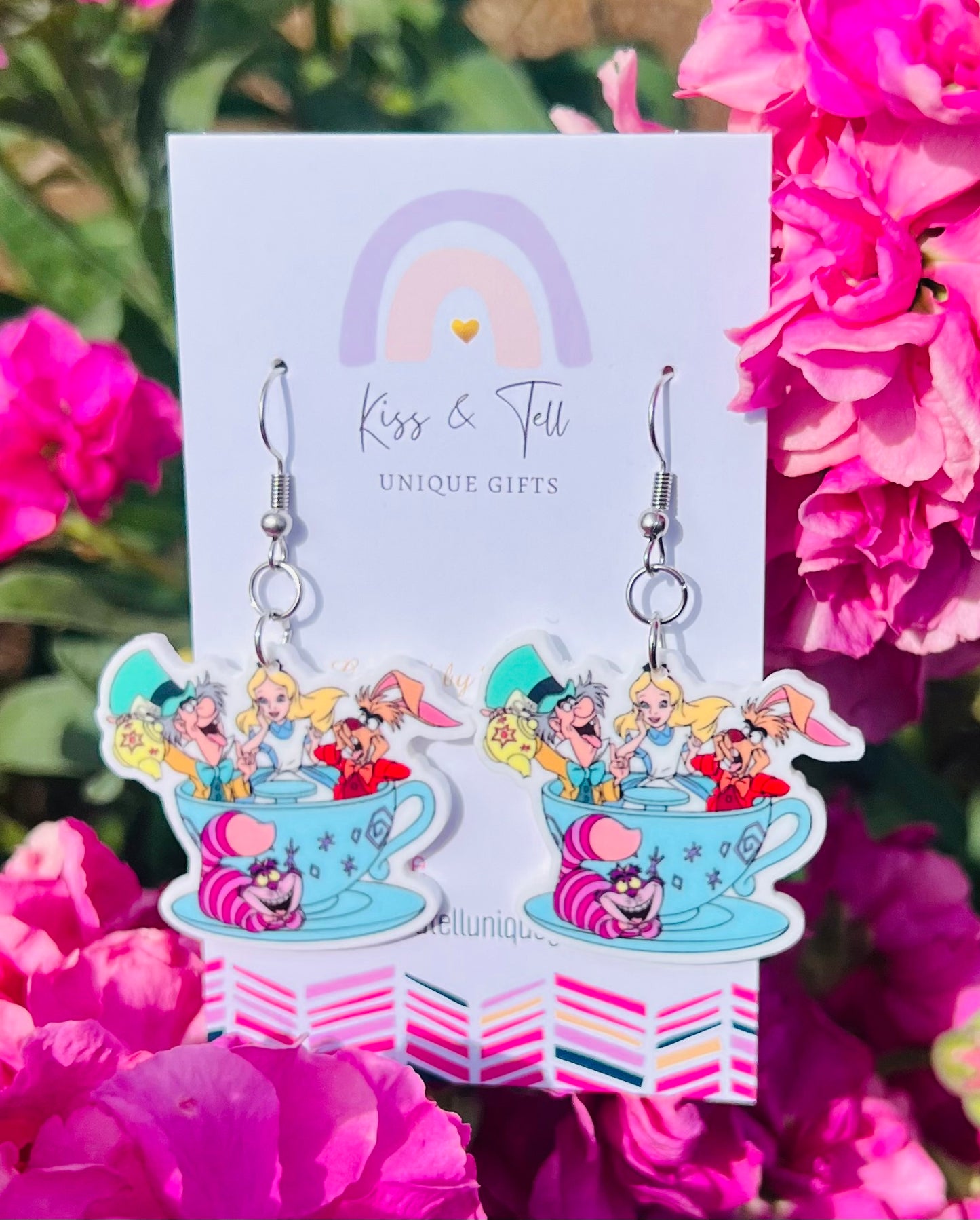 Alice in Teacup Dangle Earrings