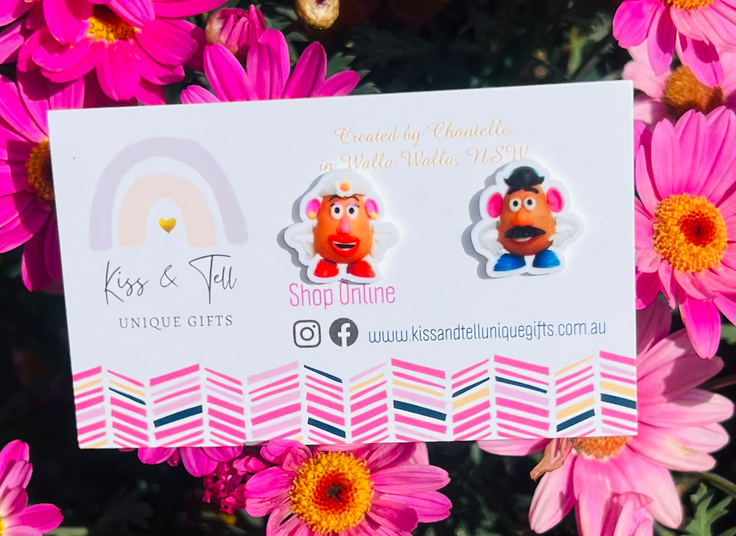 Mr & Mrs Potato Head Stud Earrings