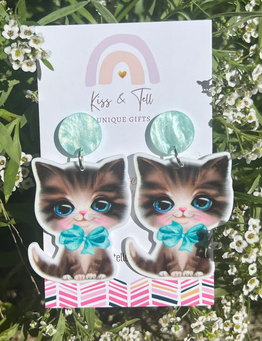 Cute Kitten Dangle Earrings