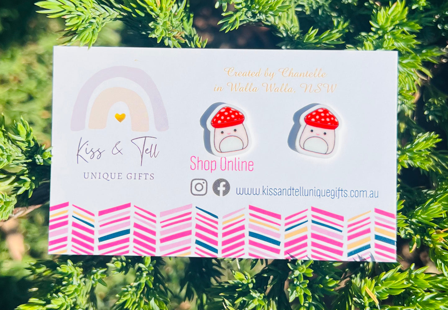 Mushroom Squishmallow Stud Earrings