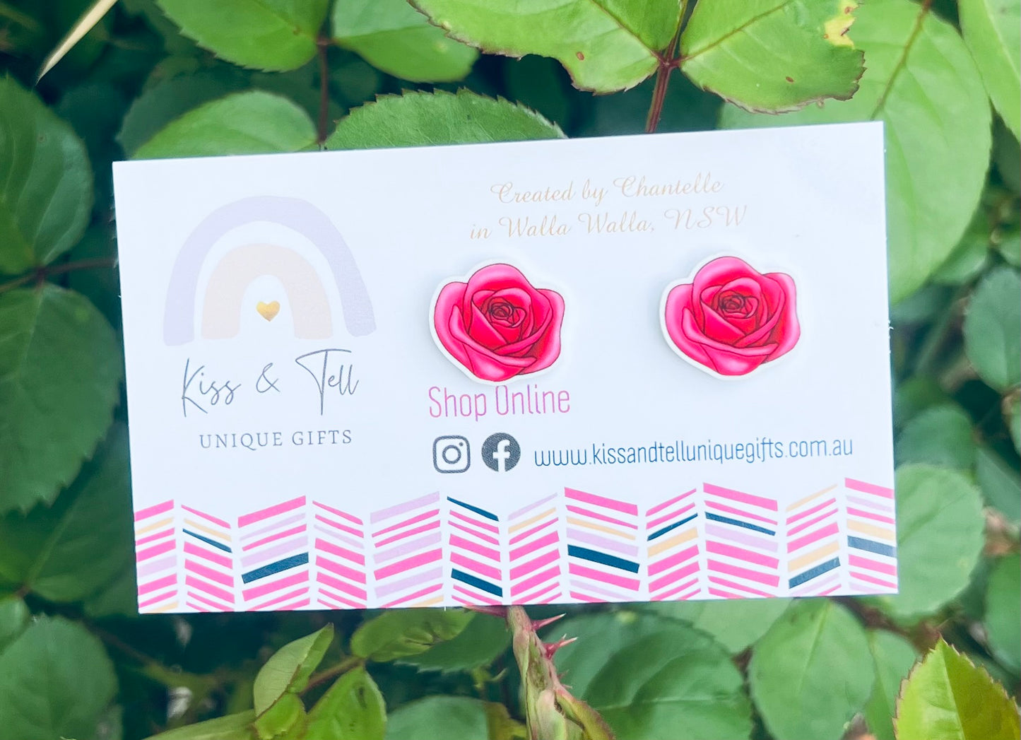 Rose Flower Stud Earrings