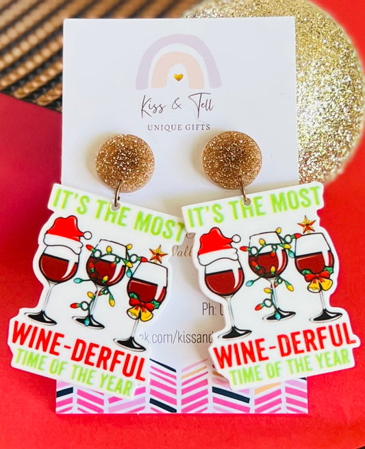 Wine-Derful Christmas Statement Earrings