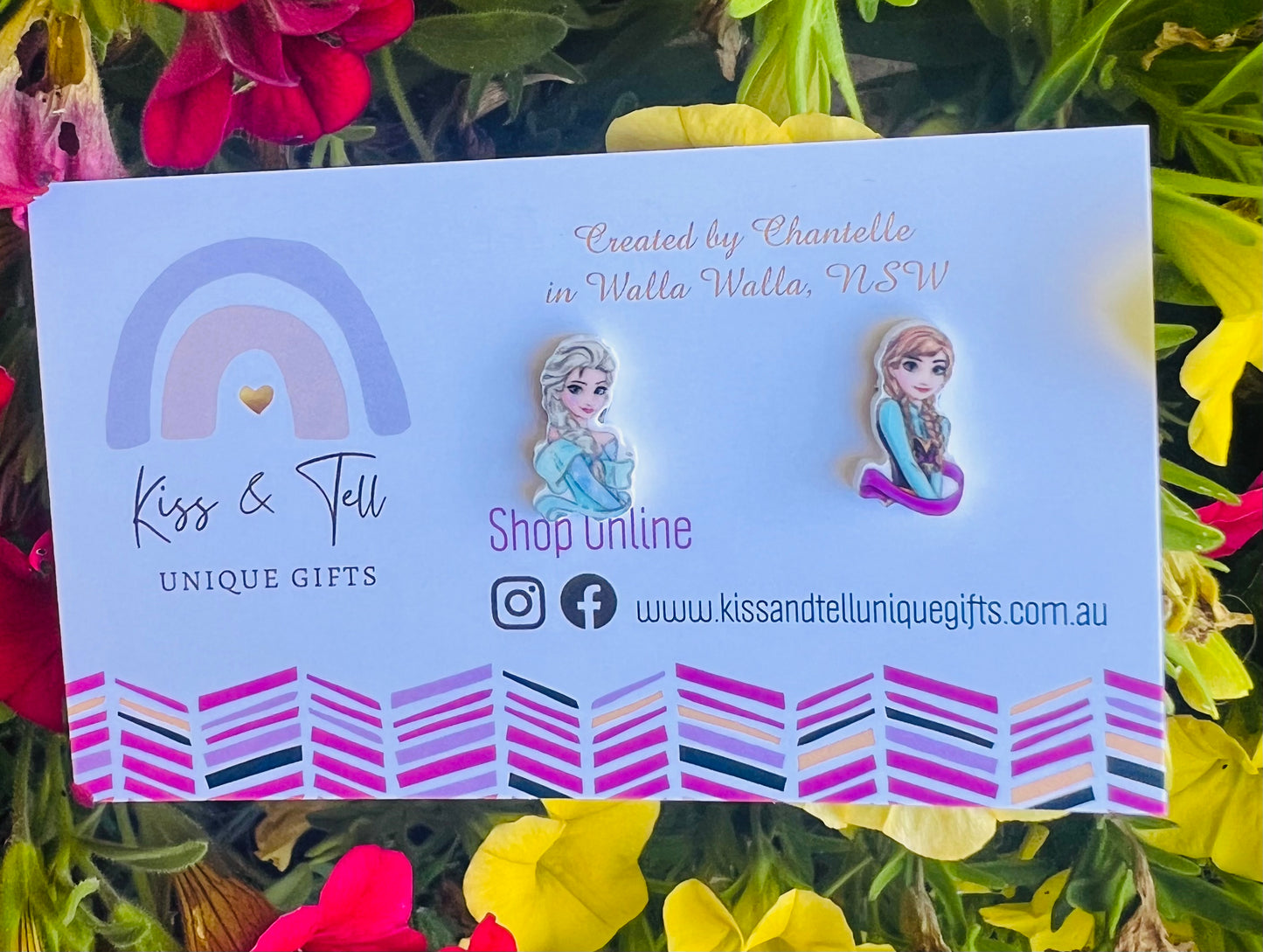 Frozen Elsa & Anna Stud Earrings