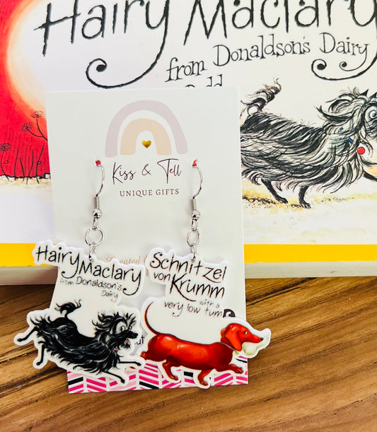 Hairy Maclary Book Character Earrings