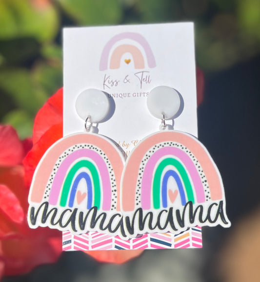 Mama Rainbow Dangle Earrings