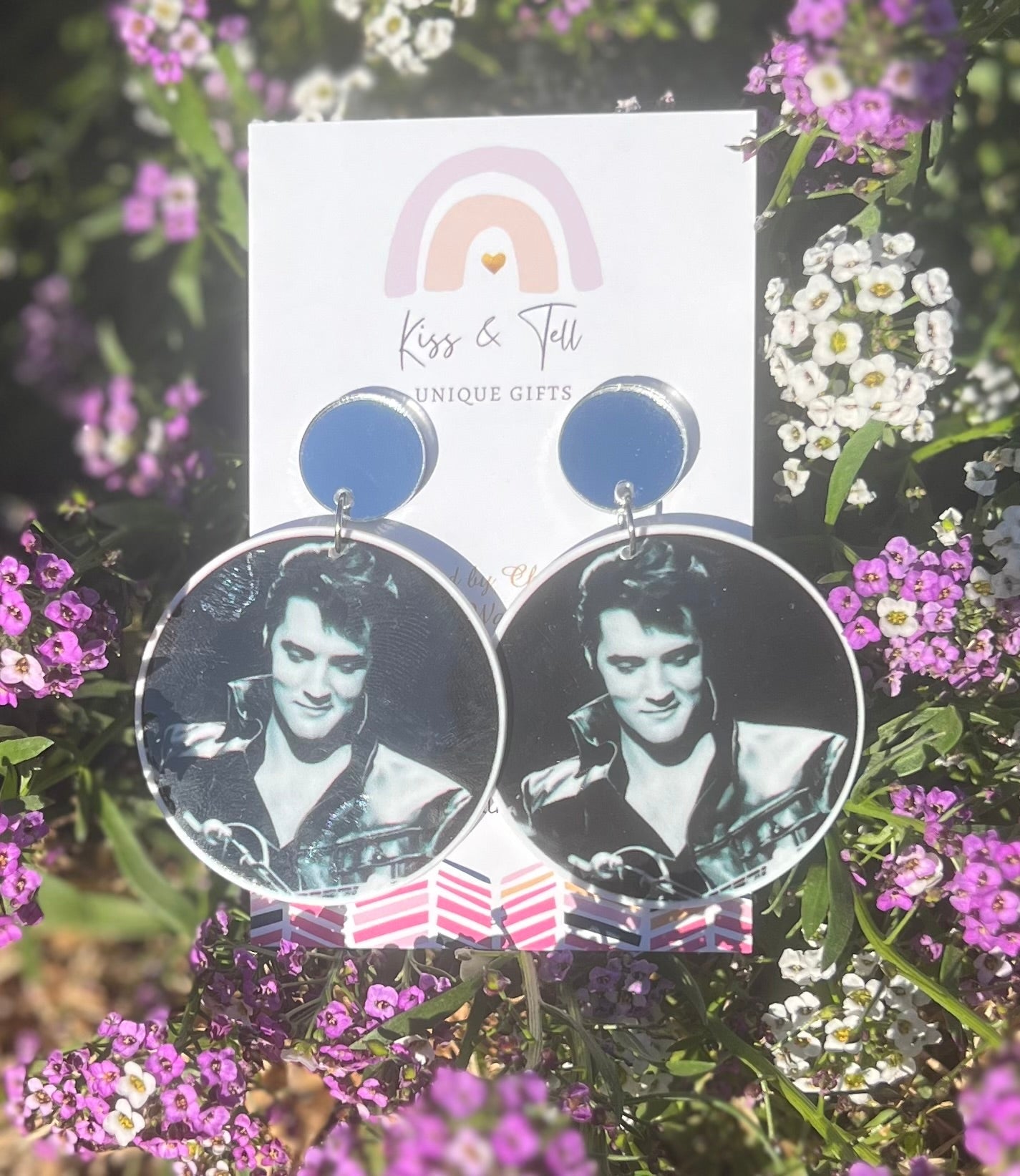 Elvis Circle Dangle Earrings