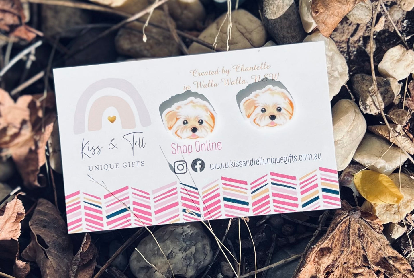 Havanese Dog Stud Earrings