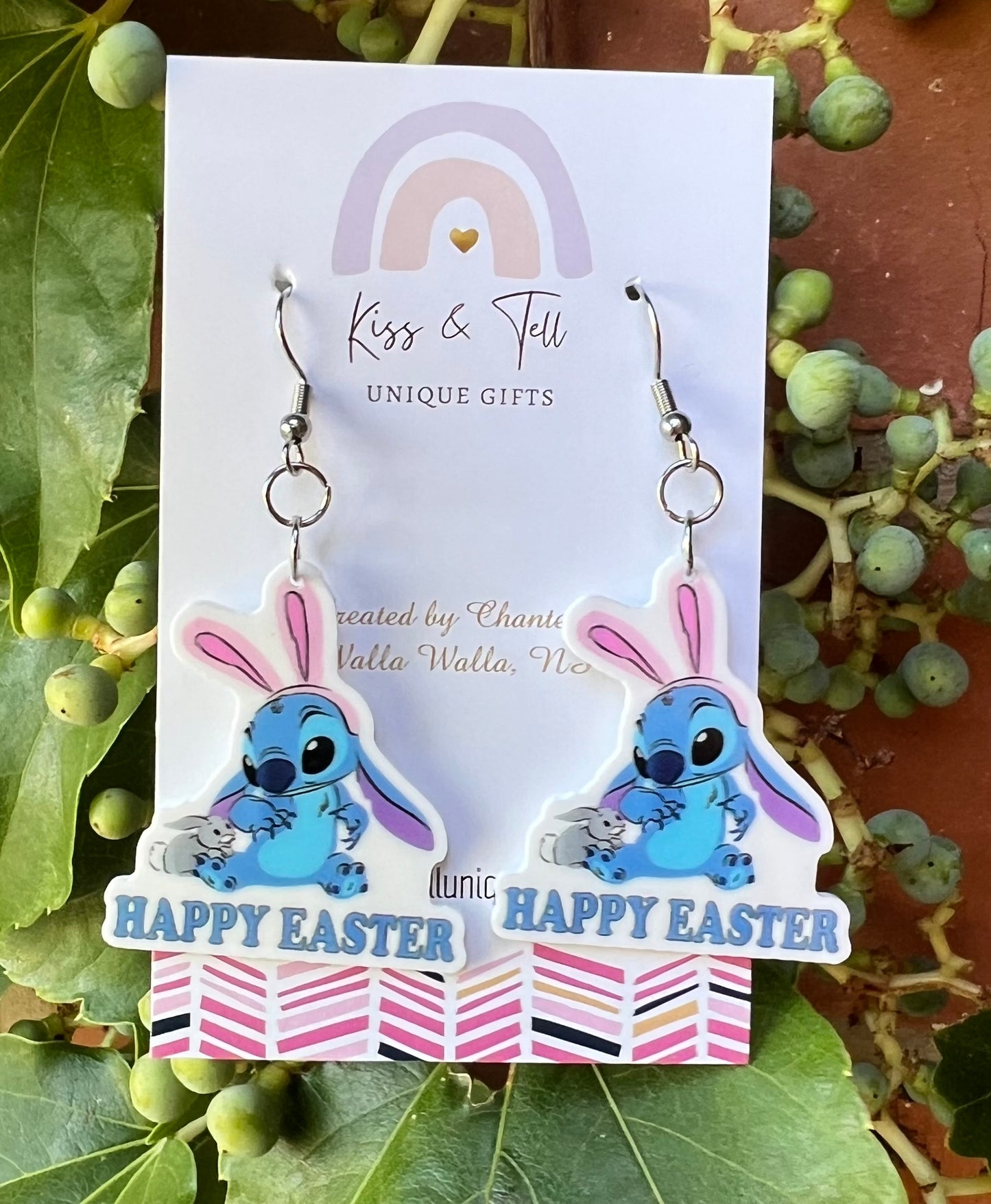 * 1 LEFT *  Easter Stitch Dangle Earrings