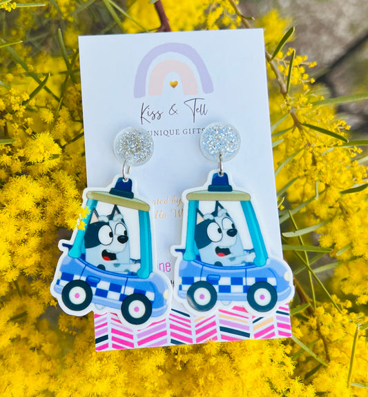 Muffin Police Car Dangle Earrings