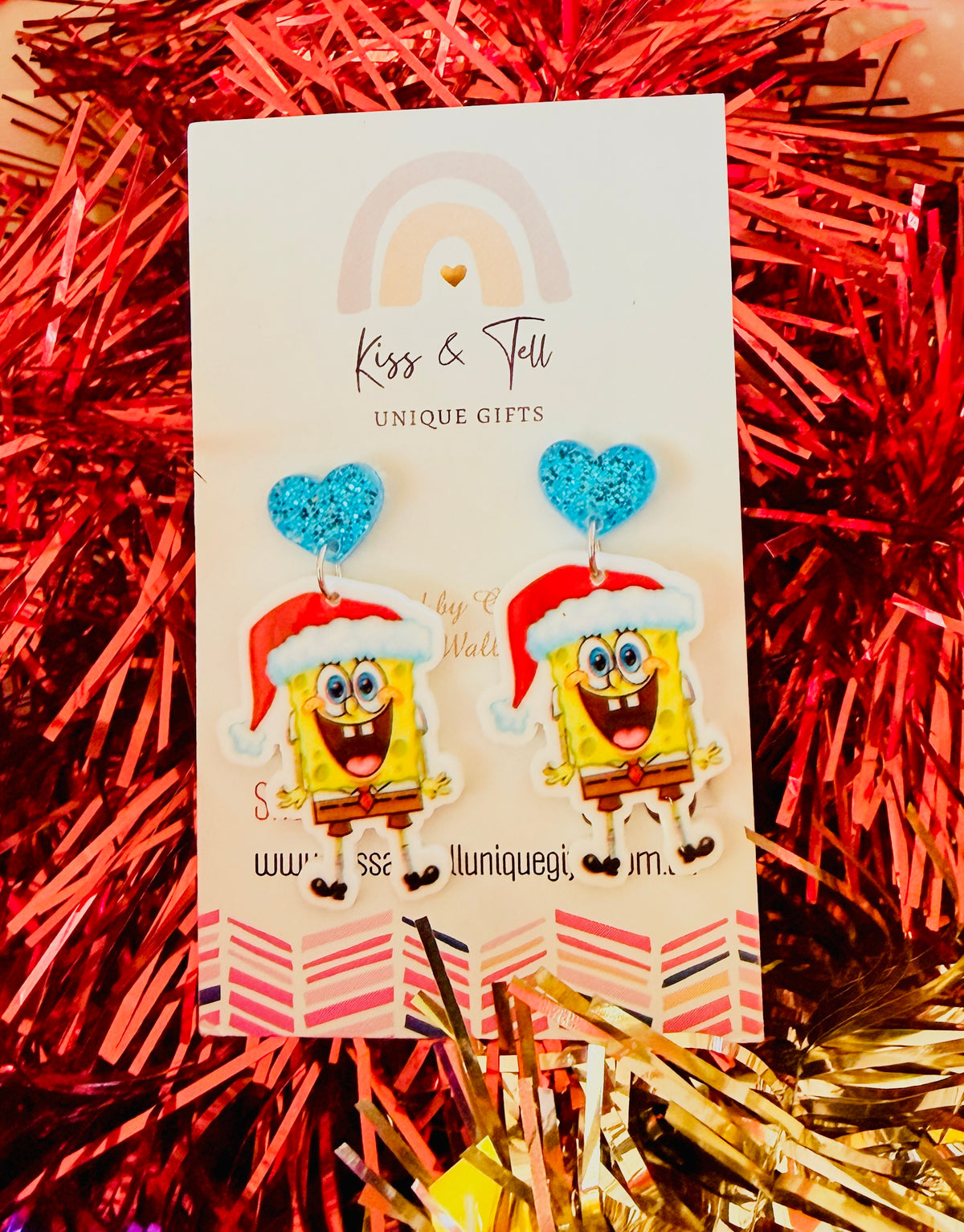* SALE *  Sponge Bob Christmas Dangle Earrings