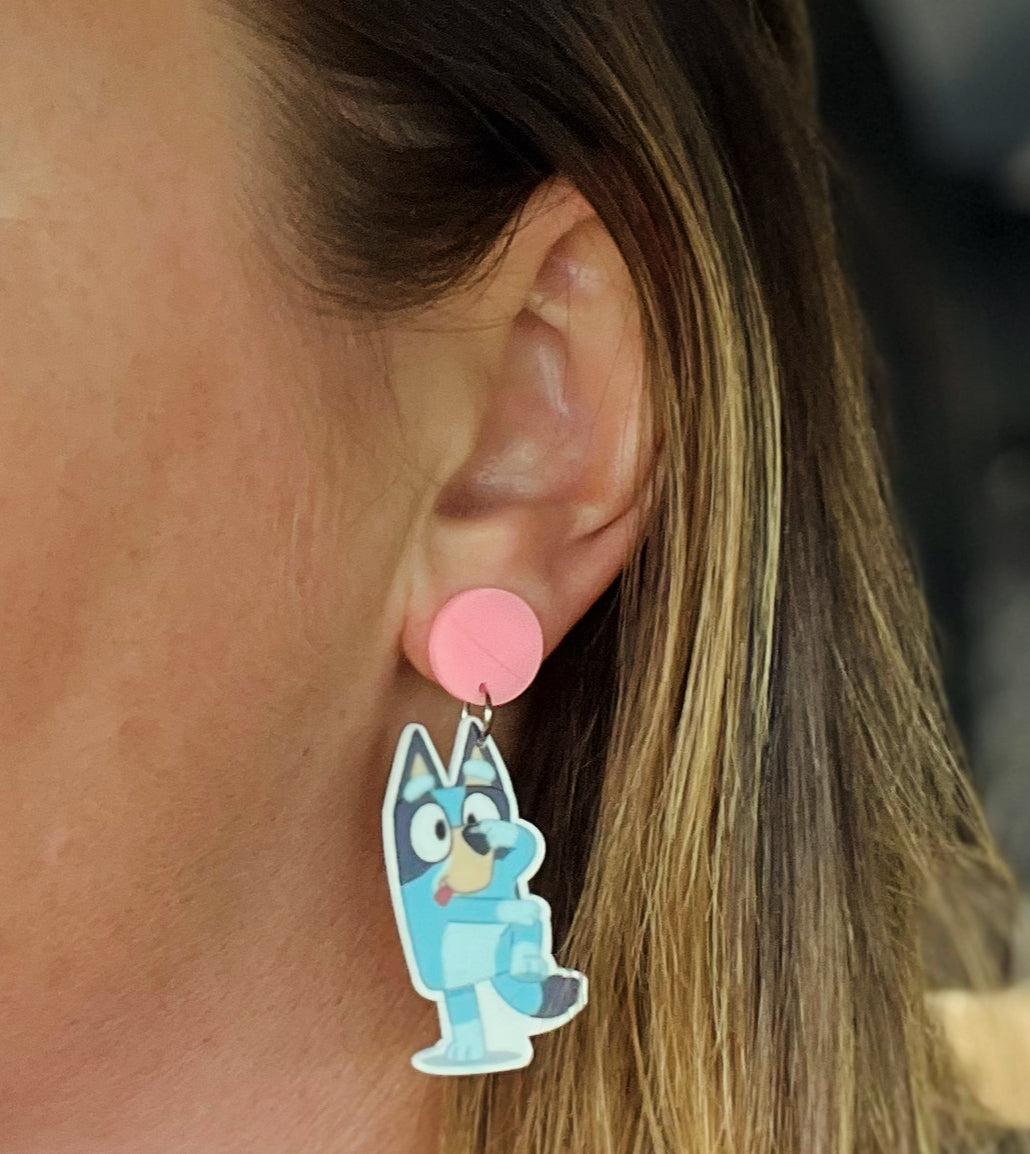 Dancing Bluey Dangle Earrings