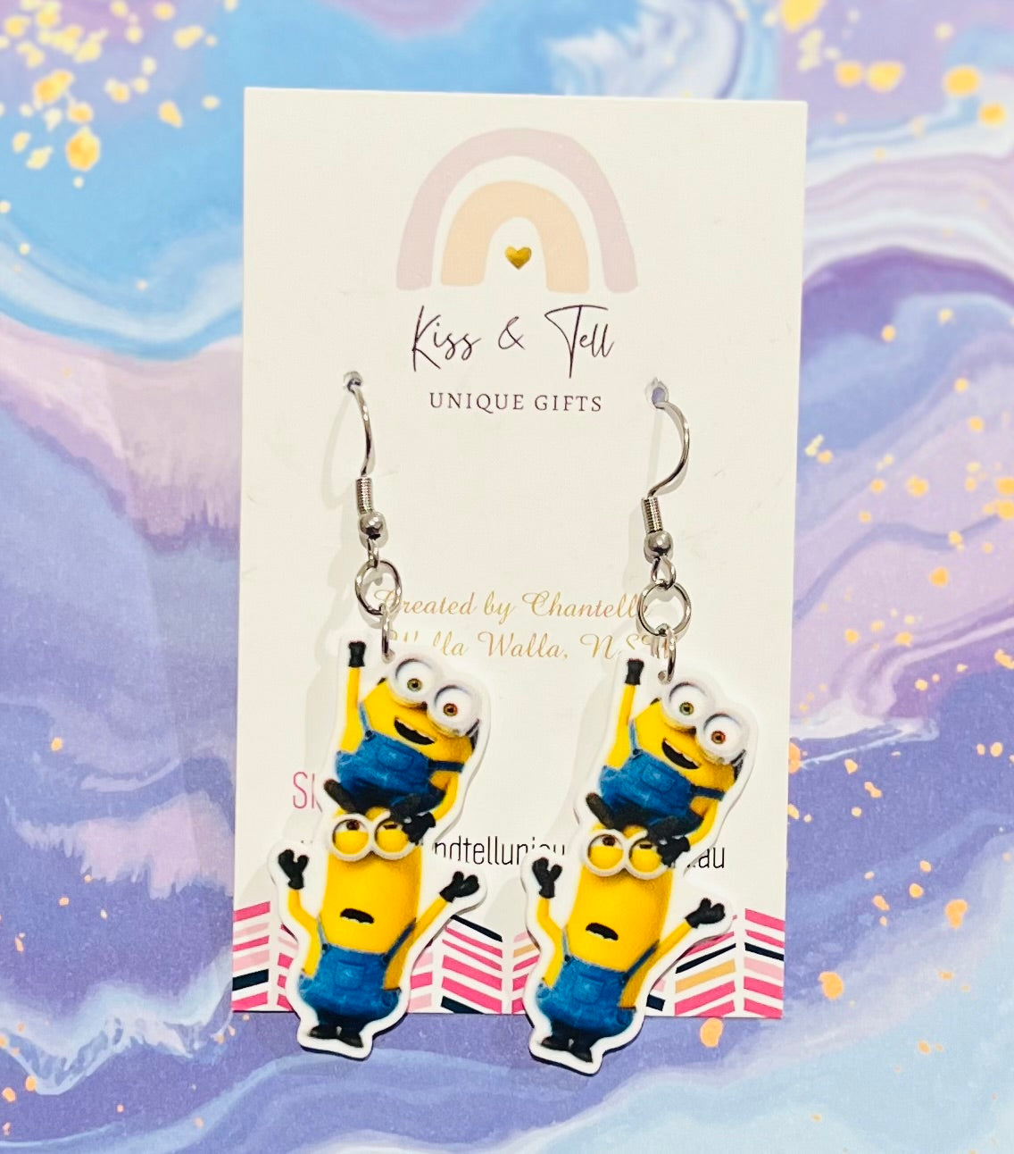 Kevin & Bob Minion Dangle Earrings