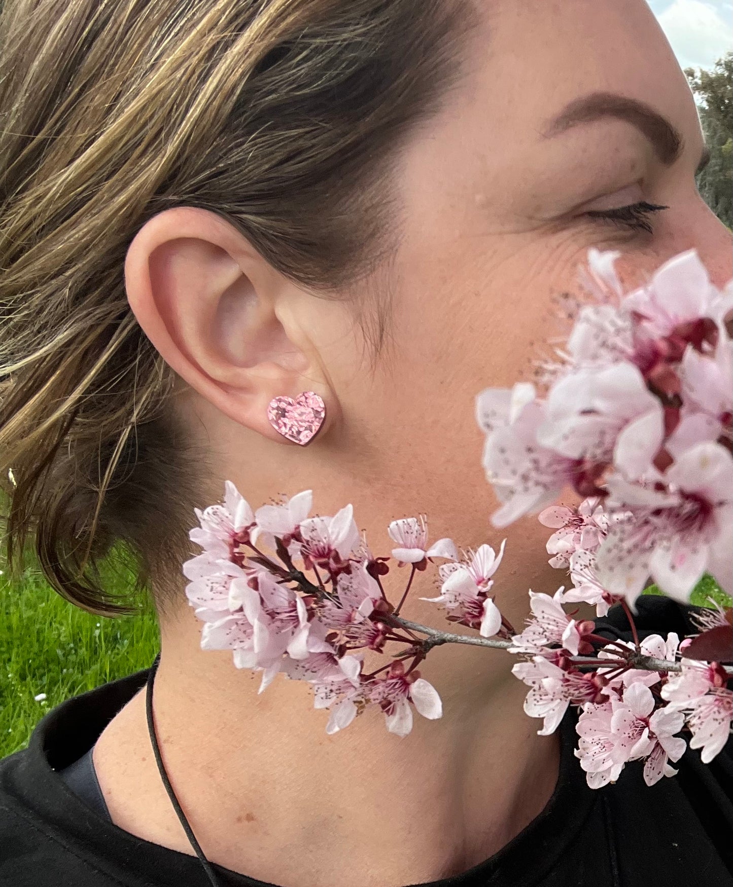 Rose-Gold Sweetheart Stud Earrings