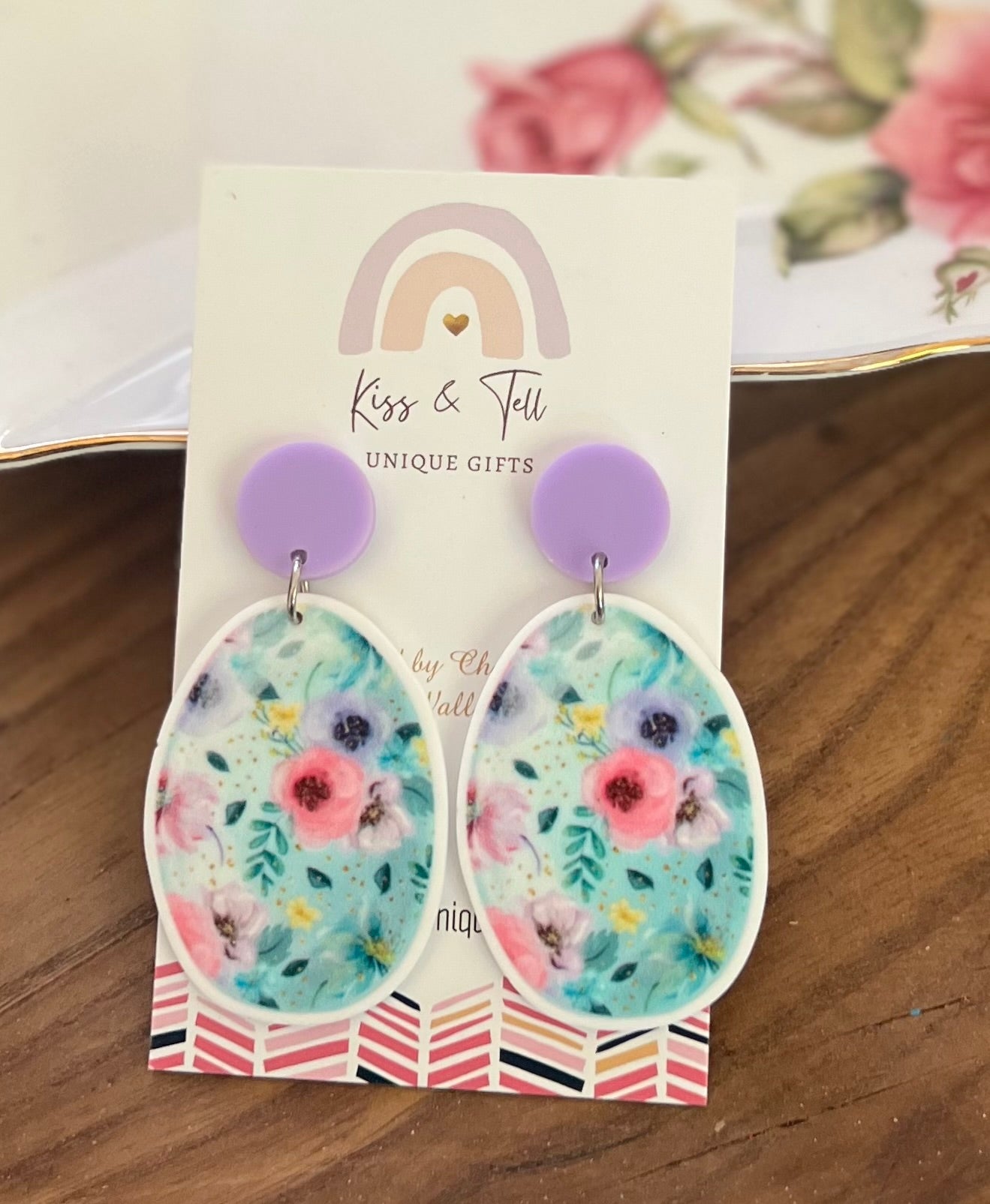 Floral Easter Egg Dangle Earrings
