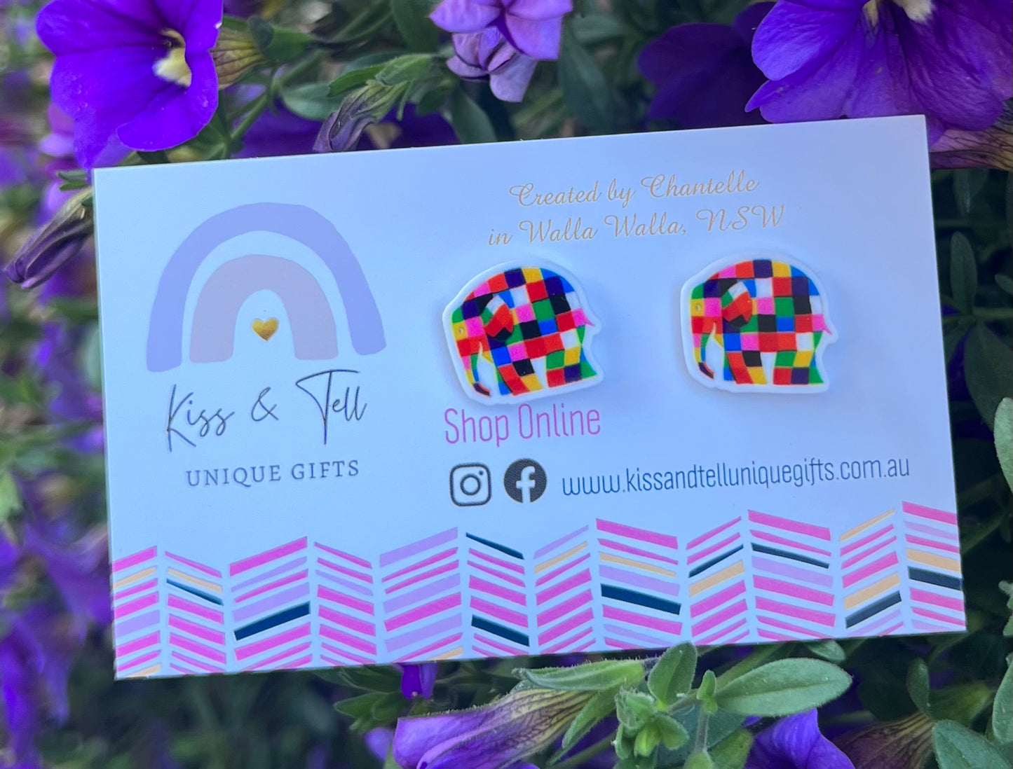 Elmer the Elephant Stud Earrings