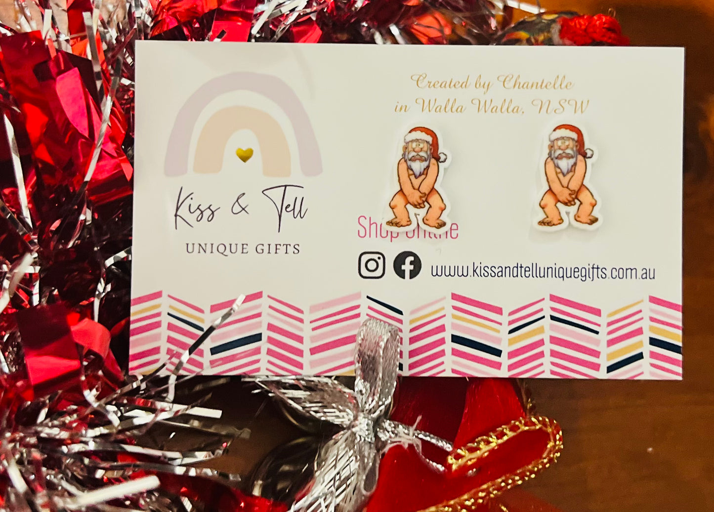 Cheeky Santa Stud Earrings