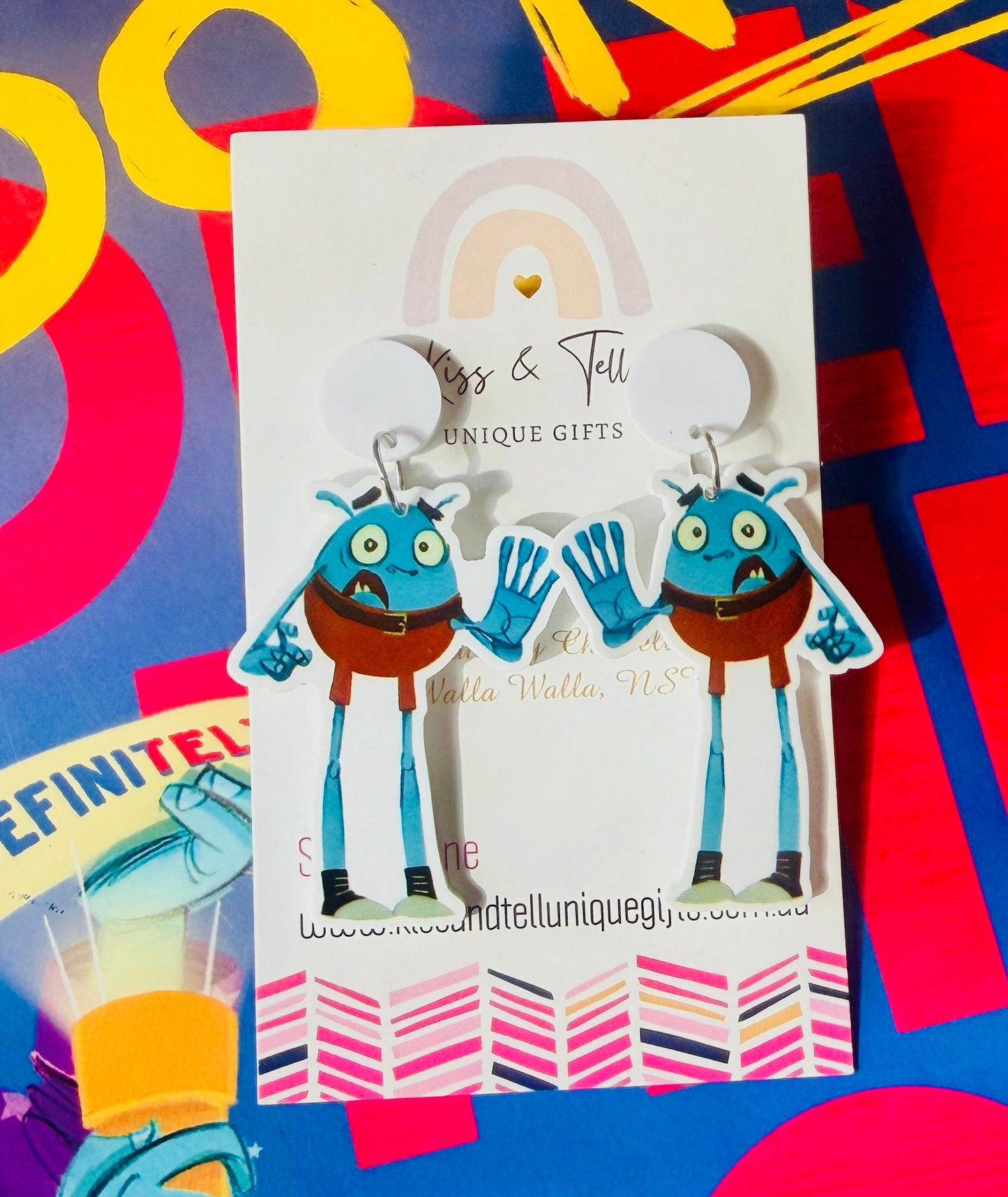 'Do Not Open This Book' Character Earrings