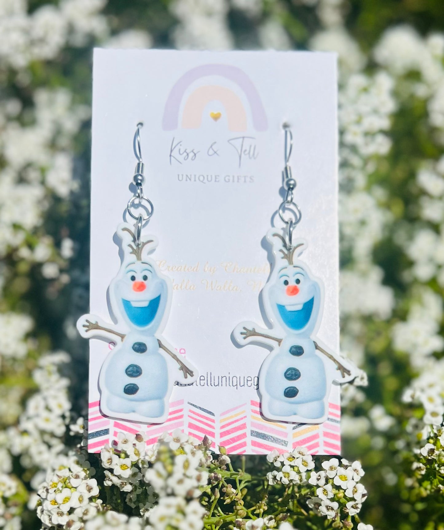 Olaf Snowman Dangle Earrings