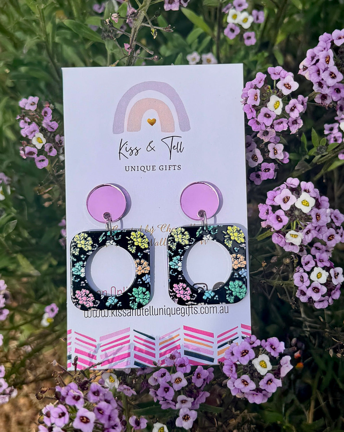 * SALE *  Pastel Flowers Drop Earrings