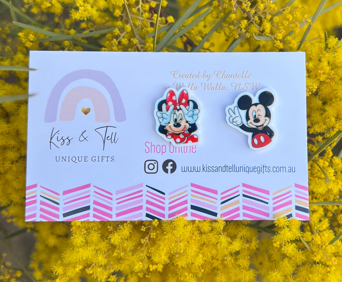 Cheeky Mickey & Minnie Stud Earrings