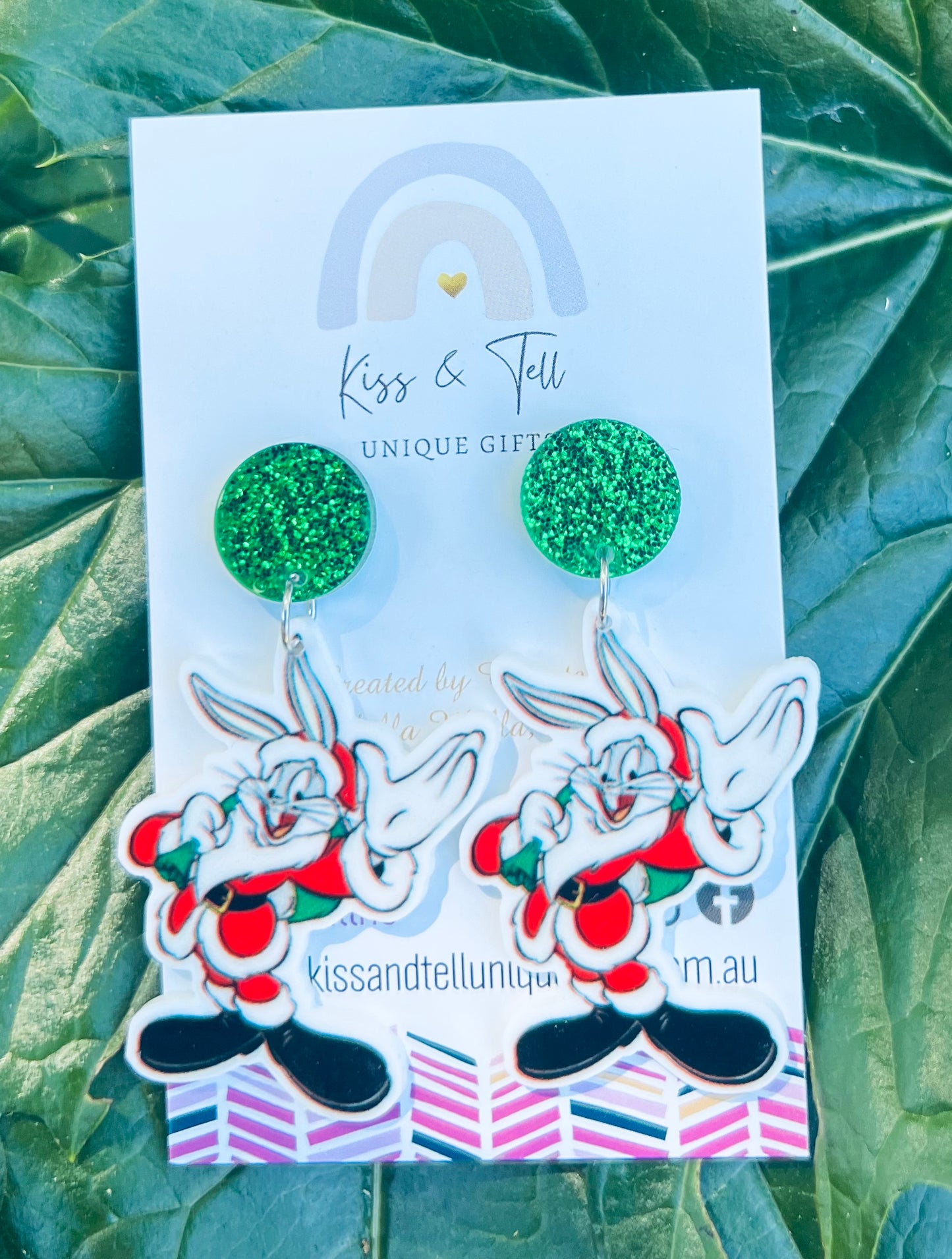 Christmas Bugs Bunny Earrings