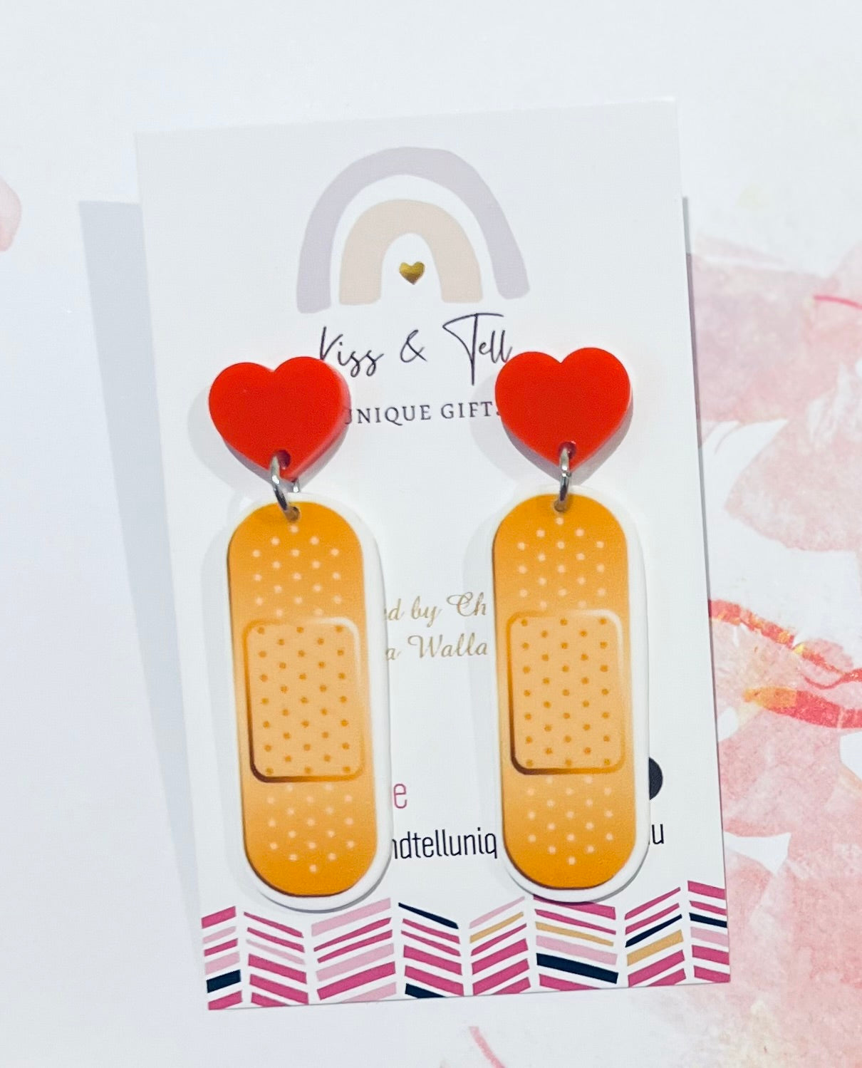 Band-Aid Heart-Drop Earrings