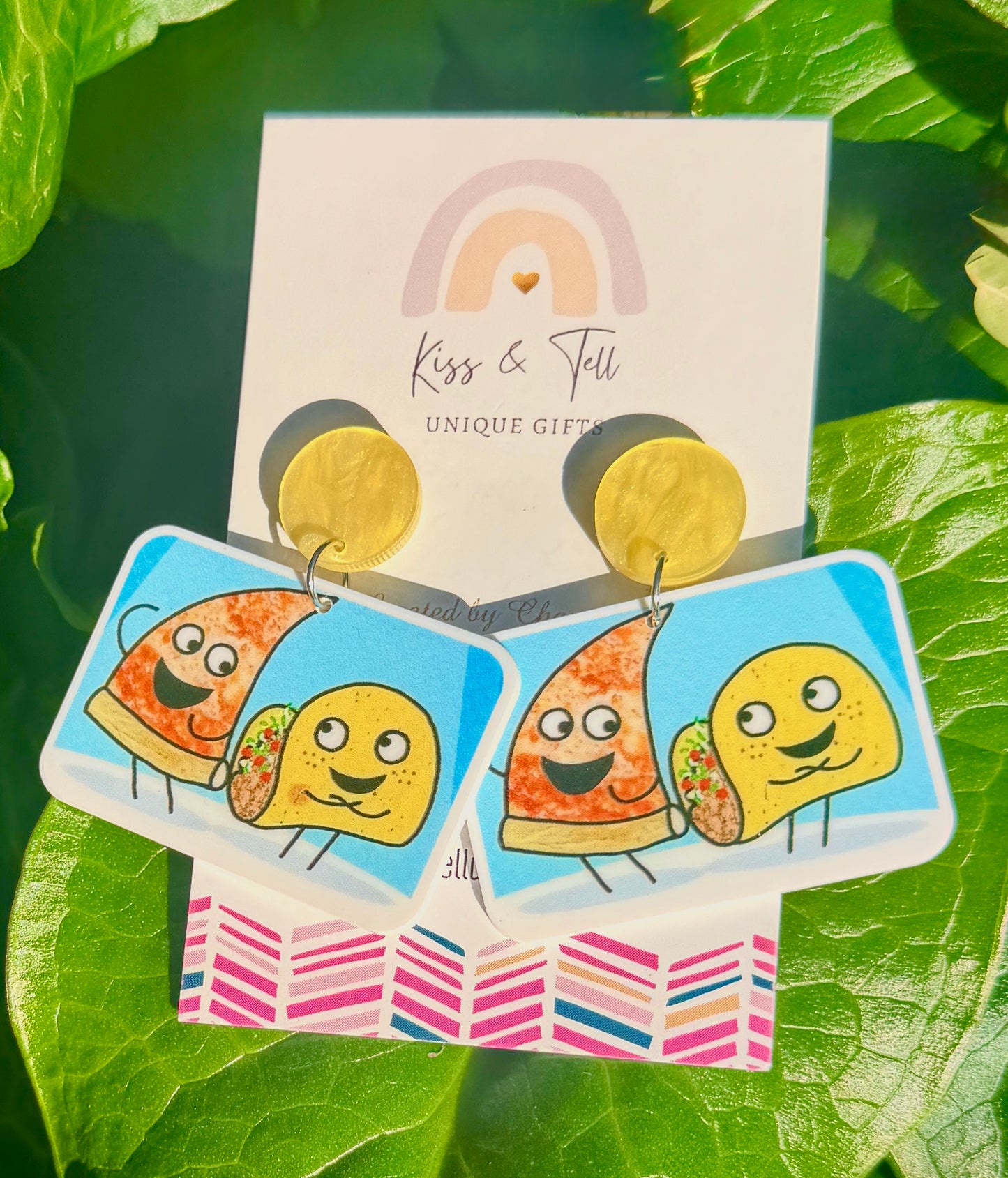 Pizza & Taco Book Dangle Earrings