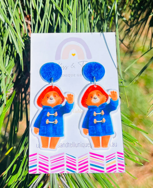 Paddington Bear Dangle Earrings