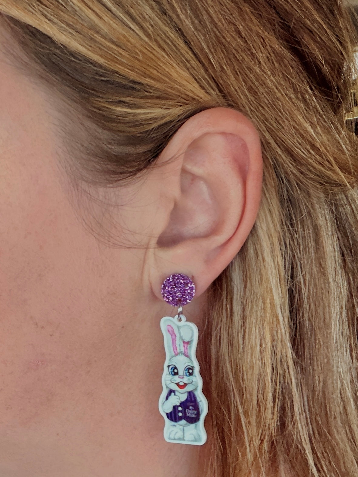 Cadbury Chocolate Bunny Dangle Earrings