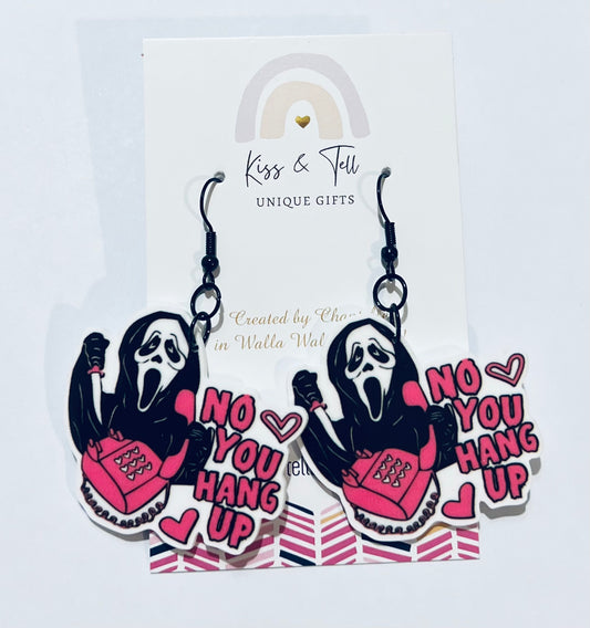 Scream Ghost Face Halloween Dangle Earrings