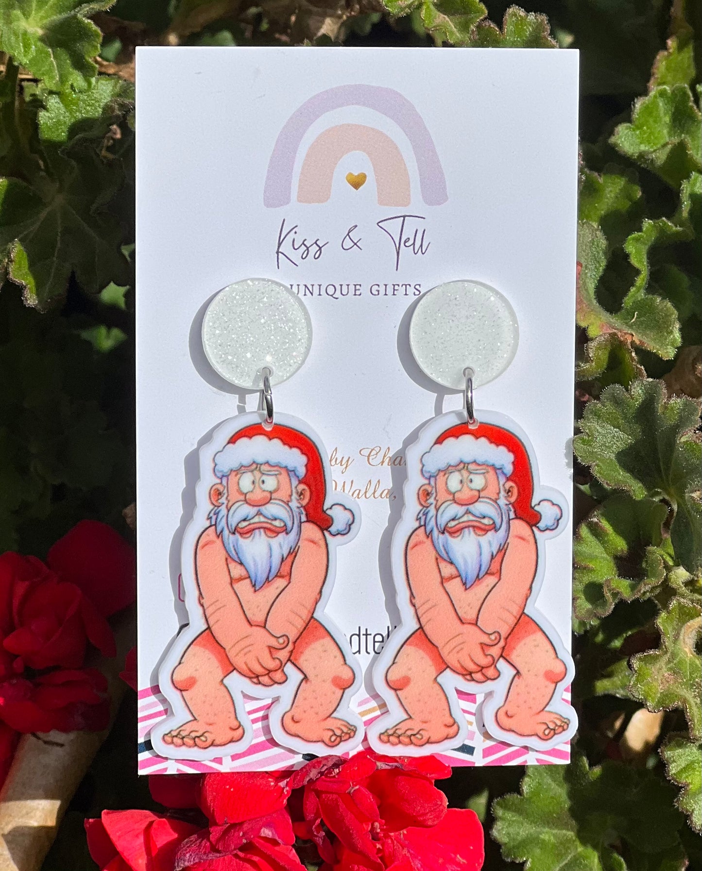 Cheeky Santa Dangle Earrings