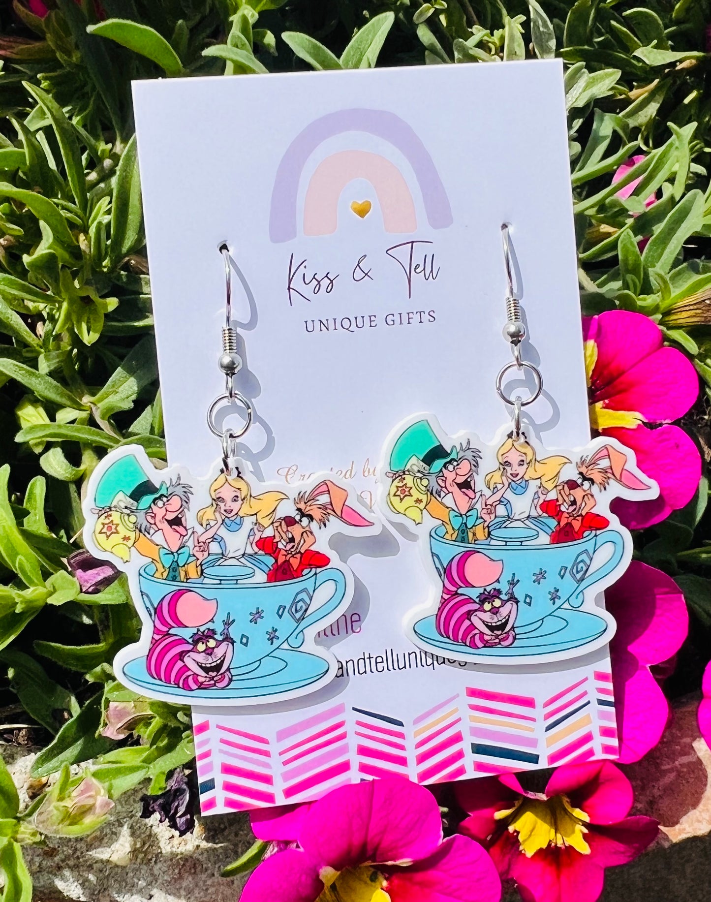 Alice in Teacup Dangle Earrings