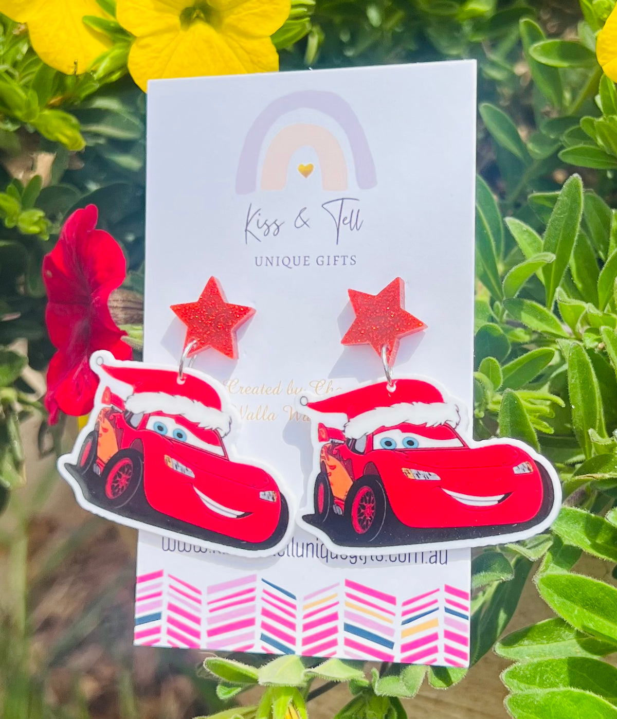 Christmas Cars McQueen & Mater Dangle Earrings