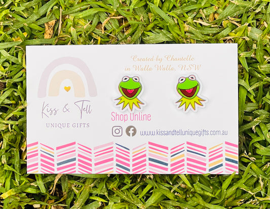 Kermit the Frog Stud Earrings