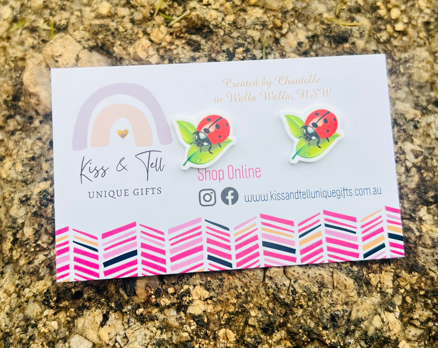 Lady Bug Stud Earrings