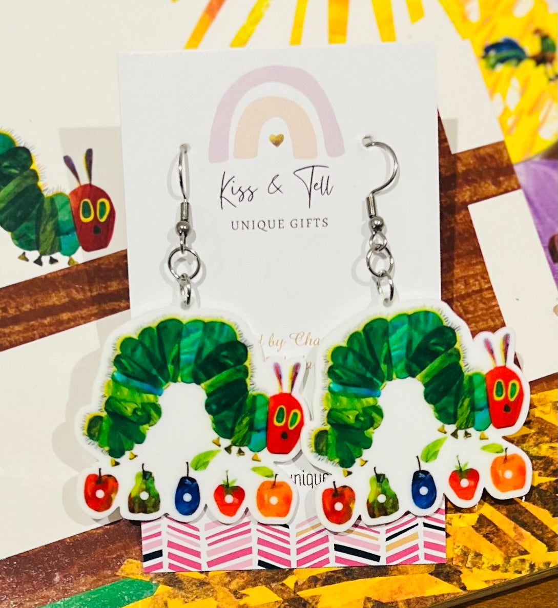 Hungry Caterpillar with Fruit Earrings