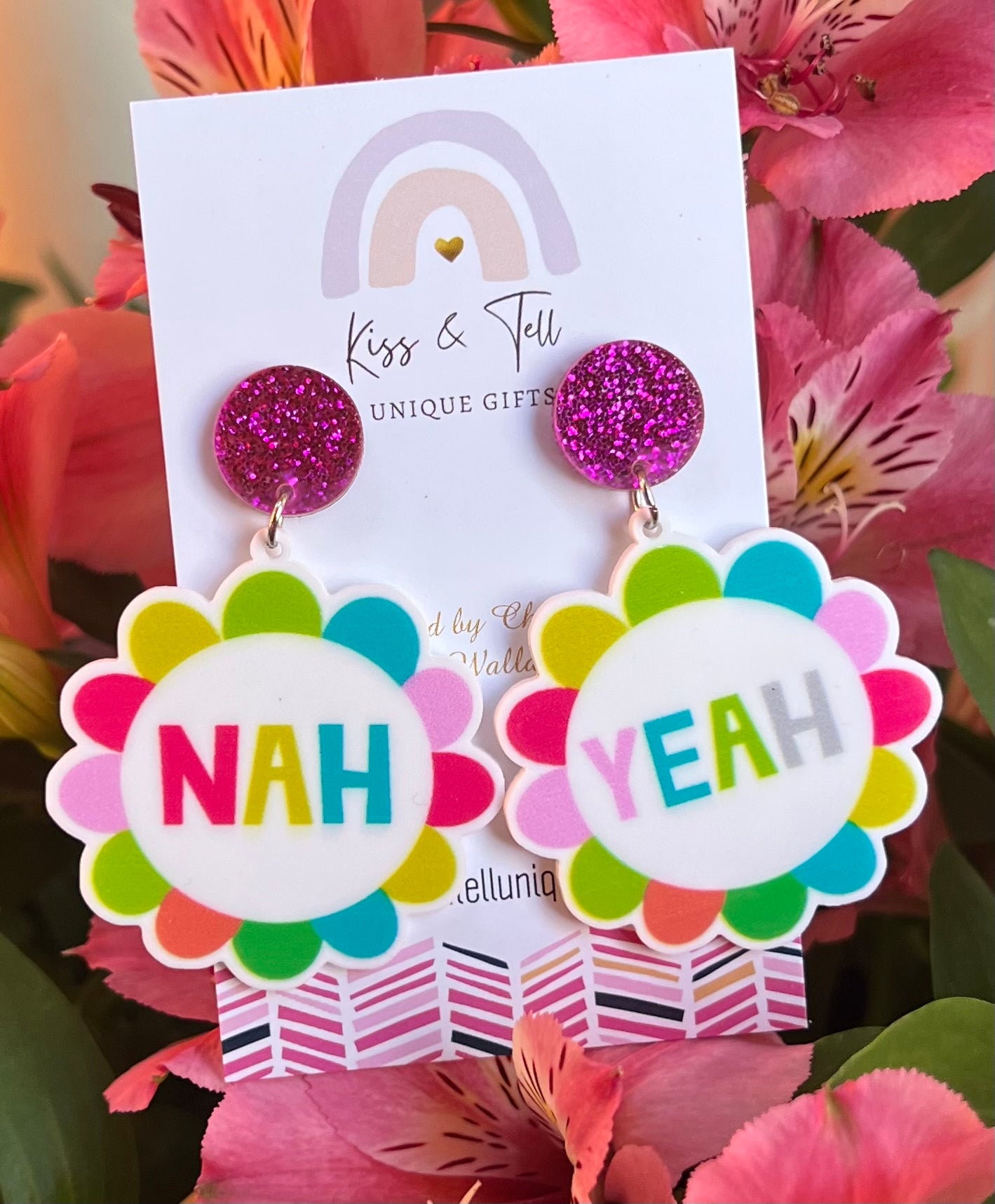 Yeh, Nah Statement Dangle Earrings