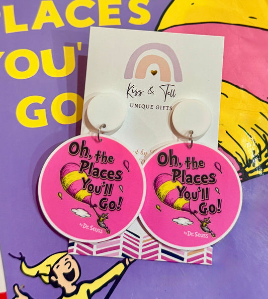Dr Seuss Quote Dangle Earrings