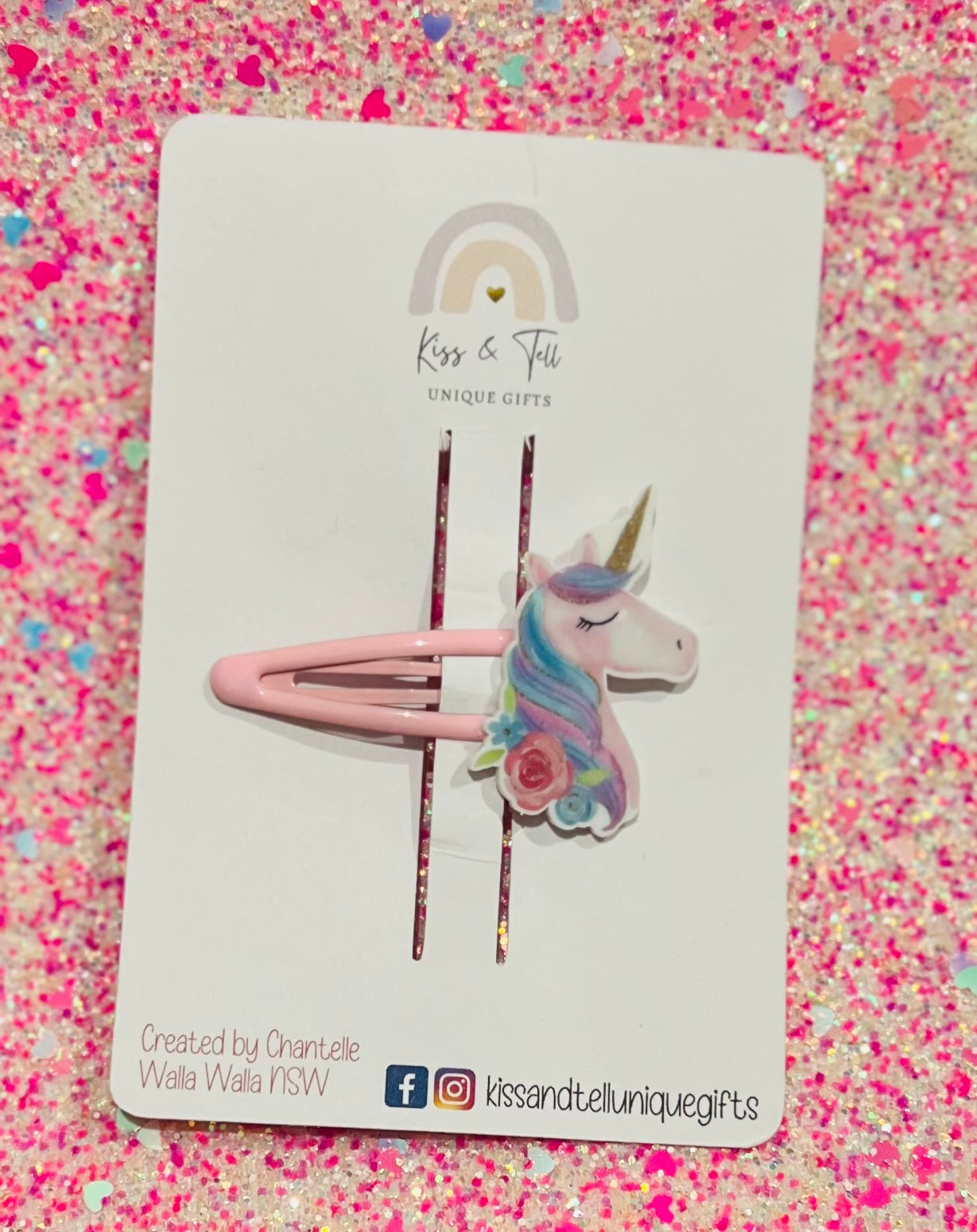 Unicorn Pink Hair Clip