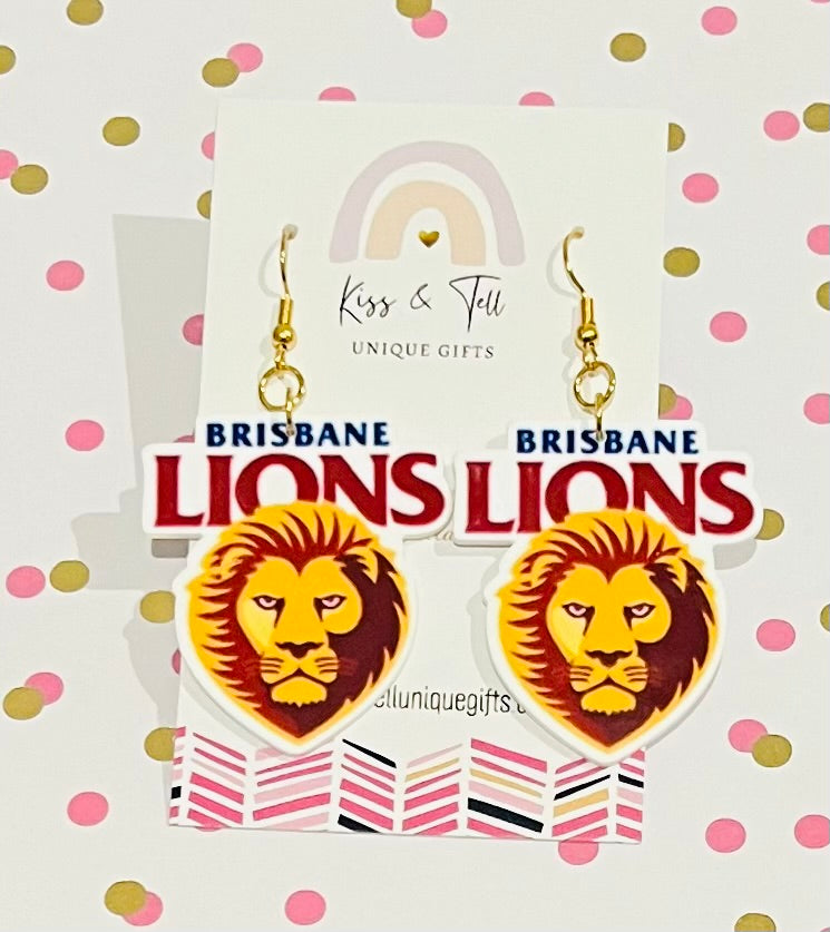 AFL Lions Team Dangle Earrings