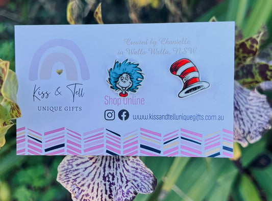 Dr Seuss Stud Earrings