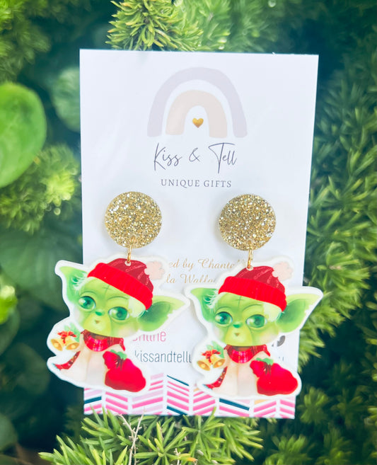 Christmas Yoda Dangle Earrings