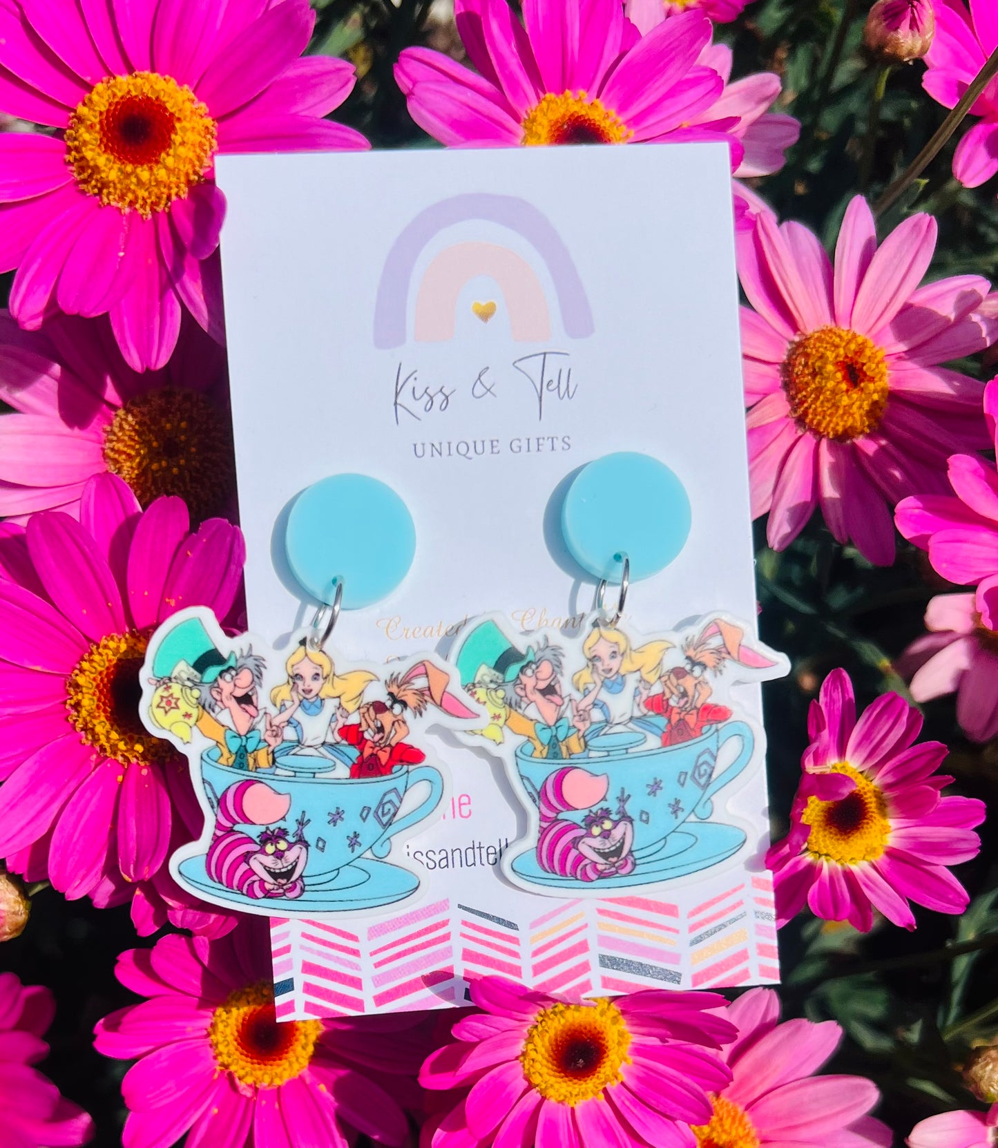 Alice in Teacup Dangle Earrings