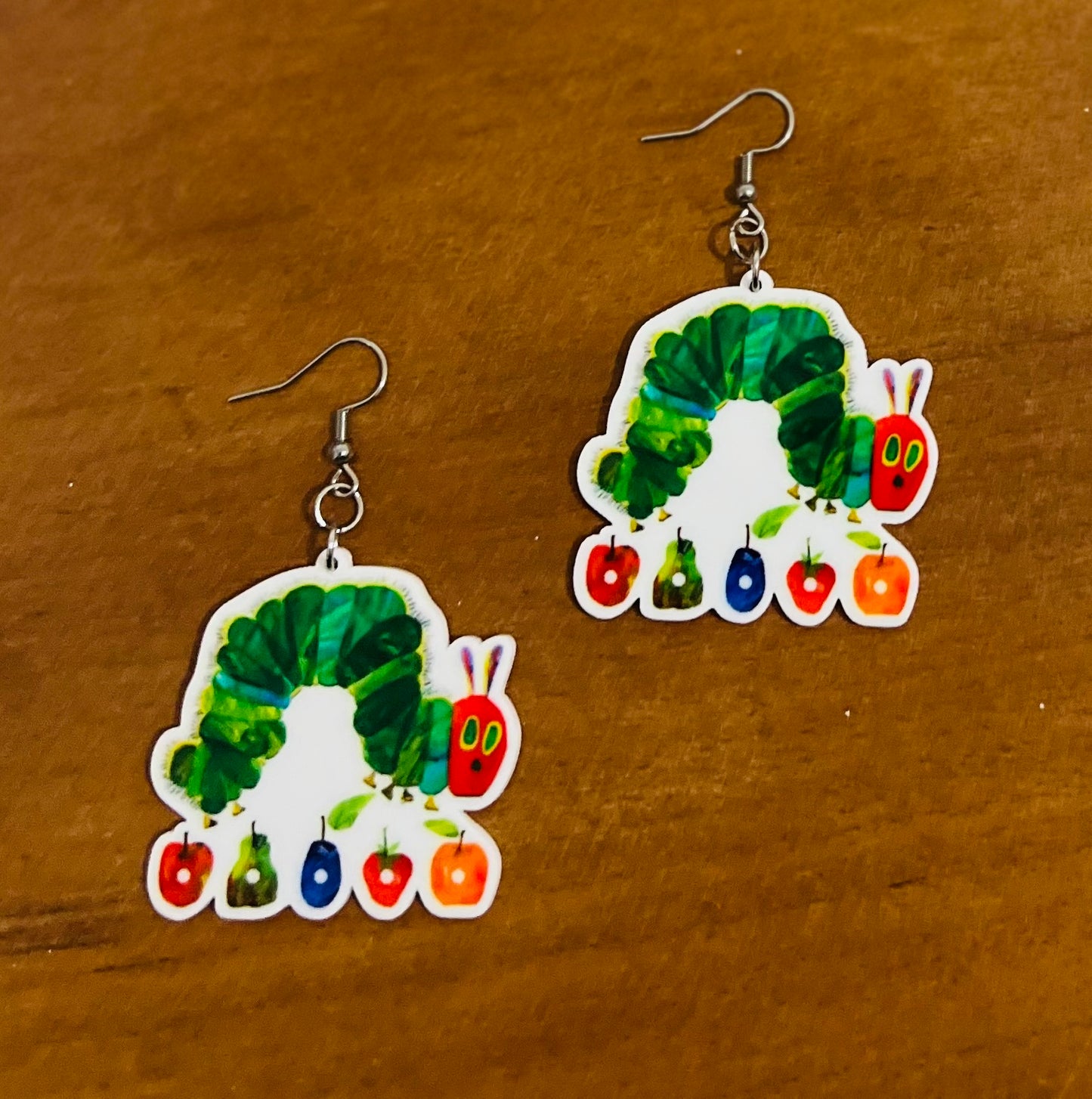 Hungry Caterpillar with Fruit Earrings