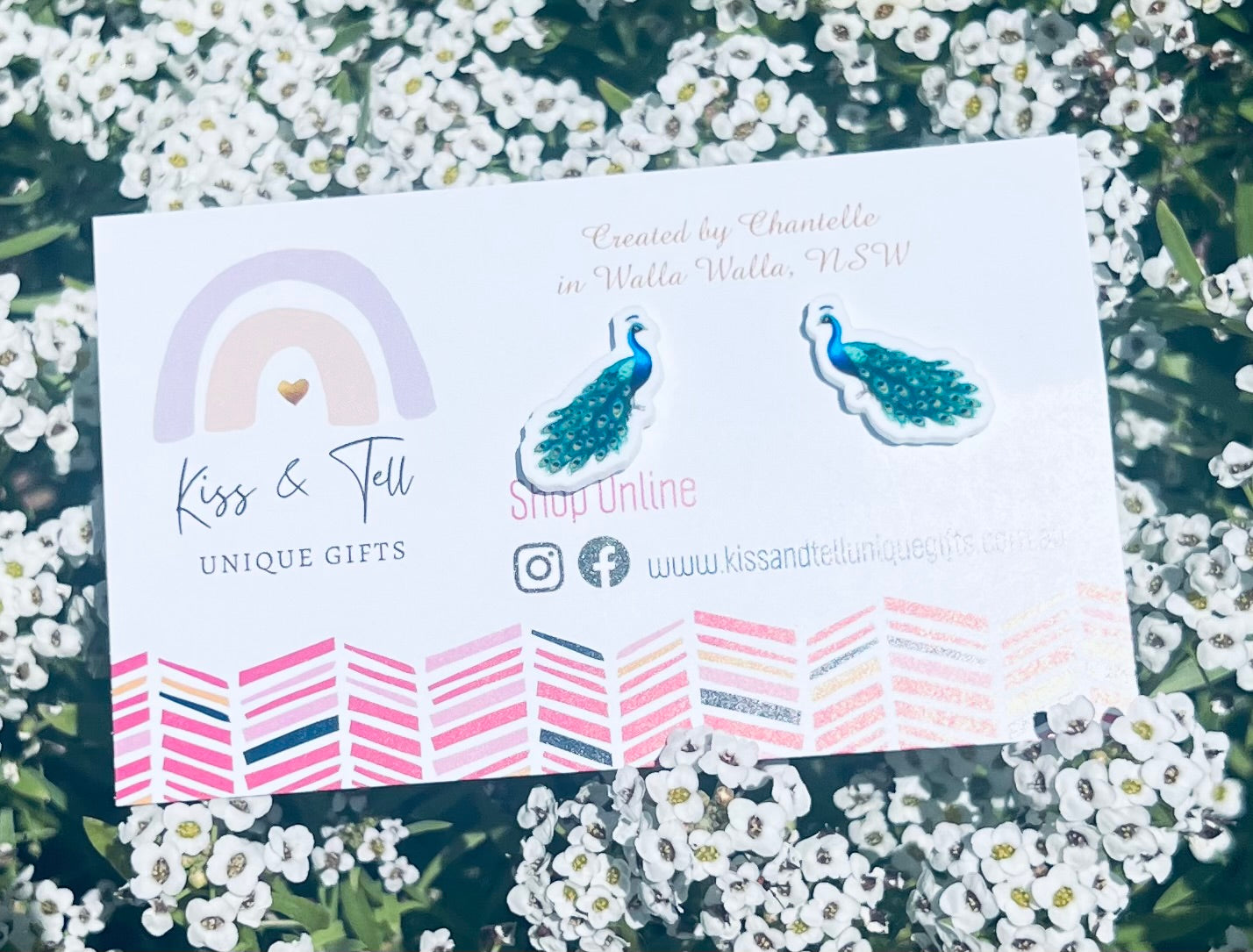 * SALE *  Peacock Bird Stud Earrings