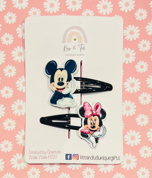 Mickey & Minnie Hair Clip Set