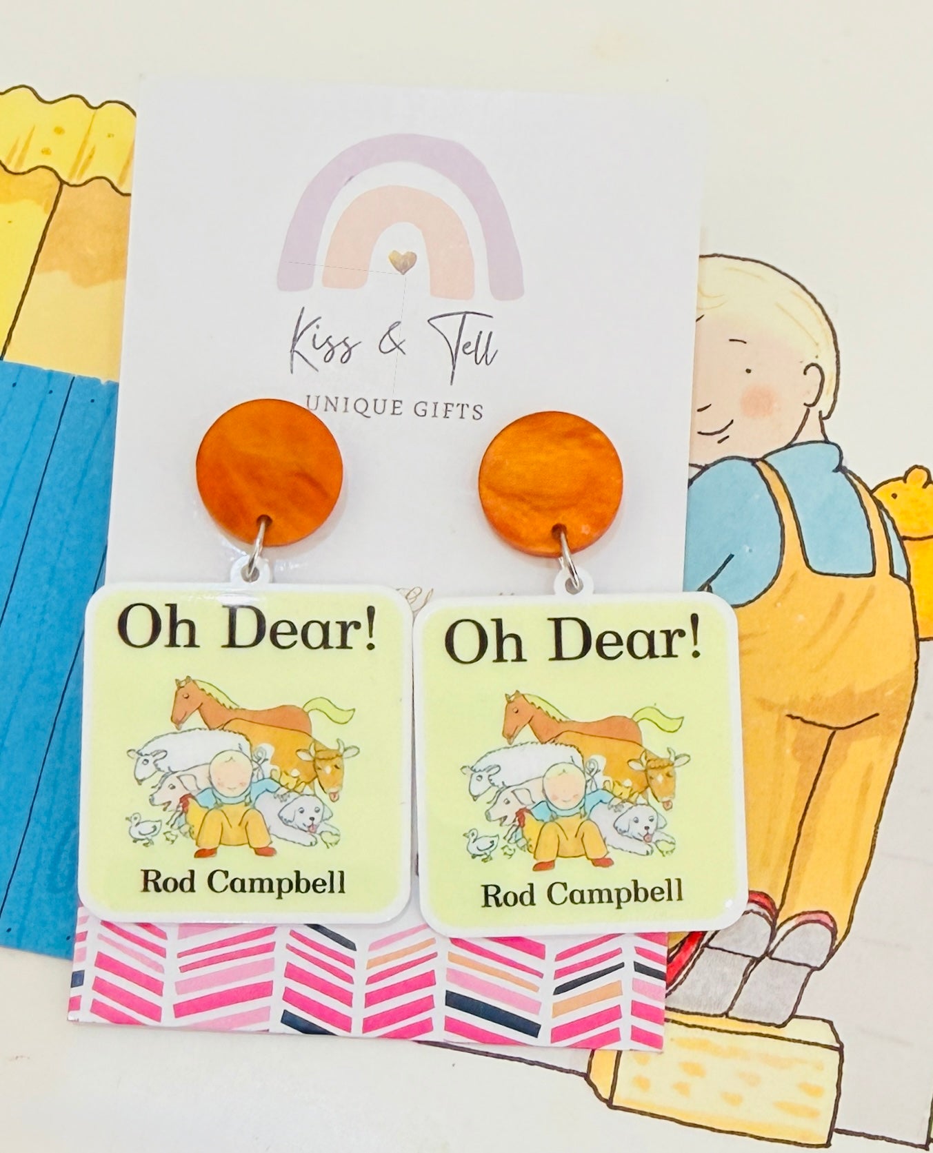 'Oh Dear' Book Dangle Earrings