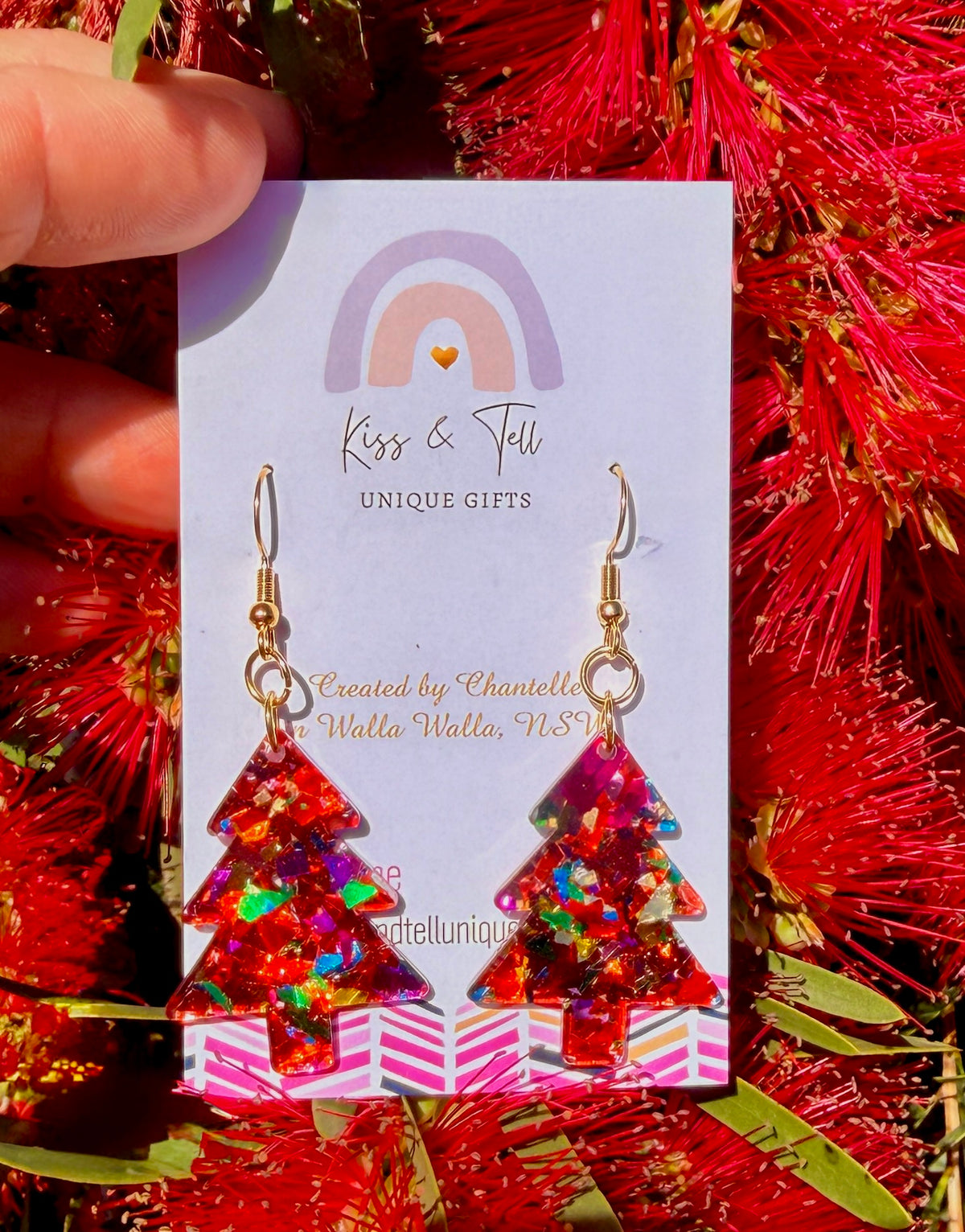 NEW Glitter Christmas Tree Dangle Earrings